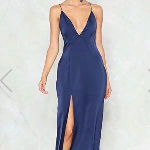 NASTY GAL sexy blue evening dress